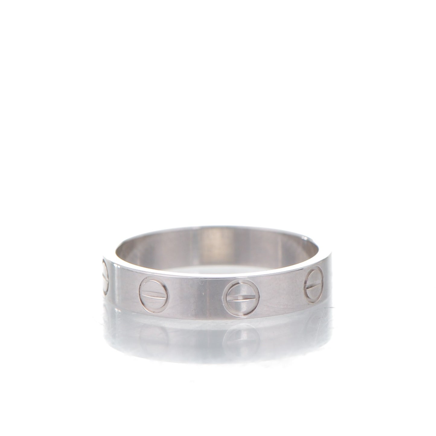 18K White Gold 4mm LOVE Wedding Band Ring 50 5.25