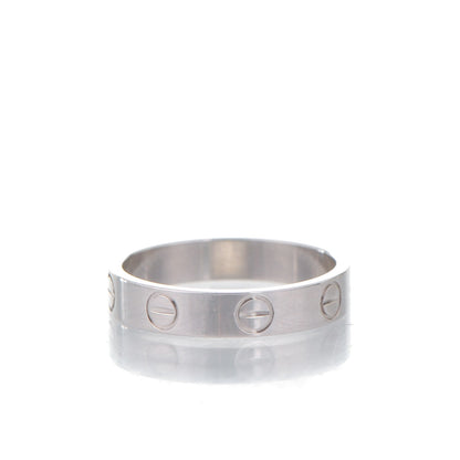 Cartier 18K White Gold 4mm LOVE Wedding Band Ring 50 5.25 3 of 4