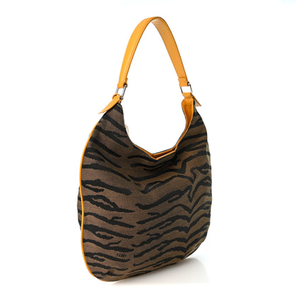Fendi Canvas Tiger Print Oyster Brown 3 of 10