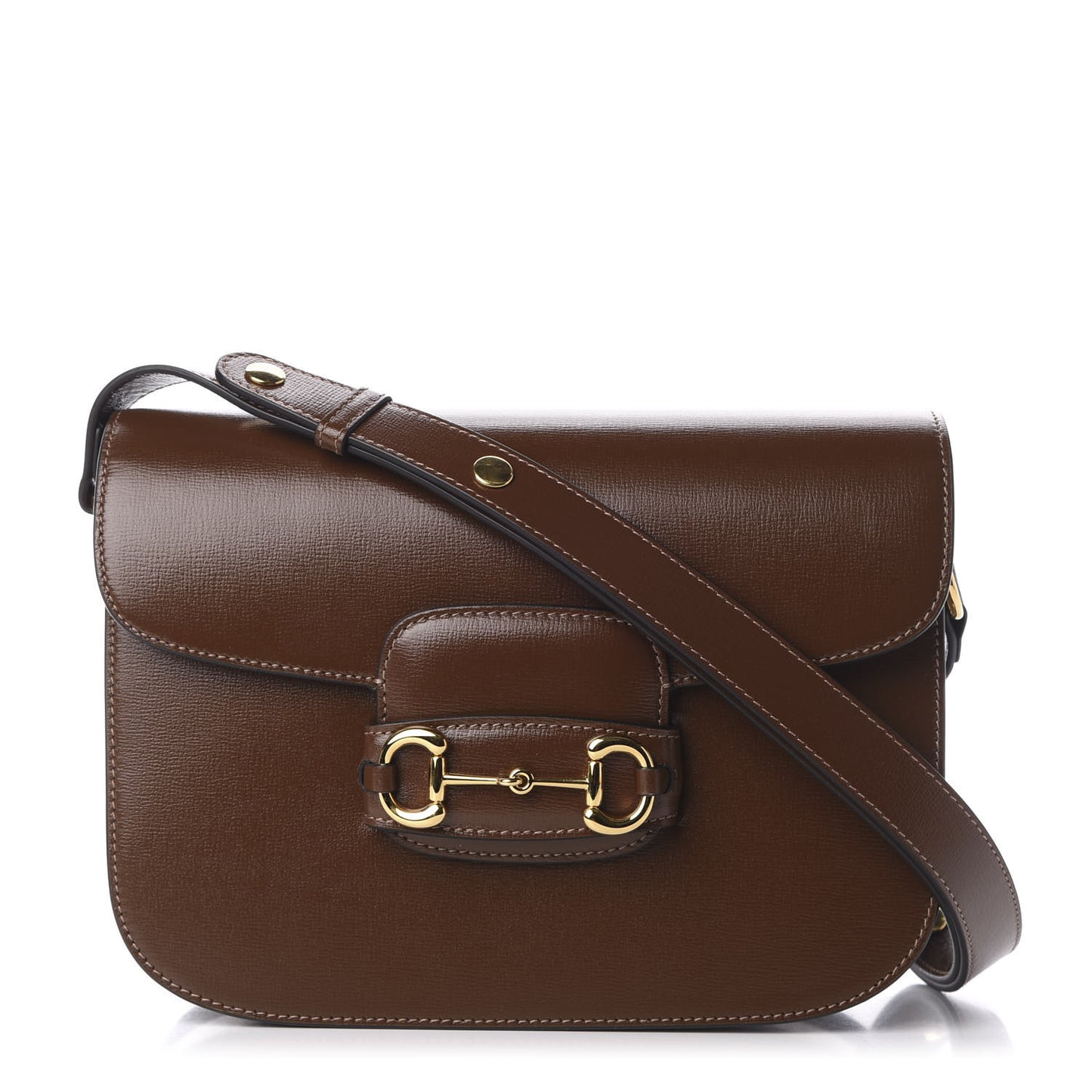 Azalea Calfskin Horsebit 1955 Shoulder Bag Brown Sugar