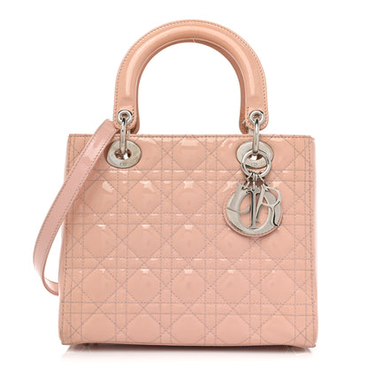 Christian Dior Patent Cannage Medium Lady Dior Rose Clair 1 of 15