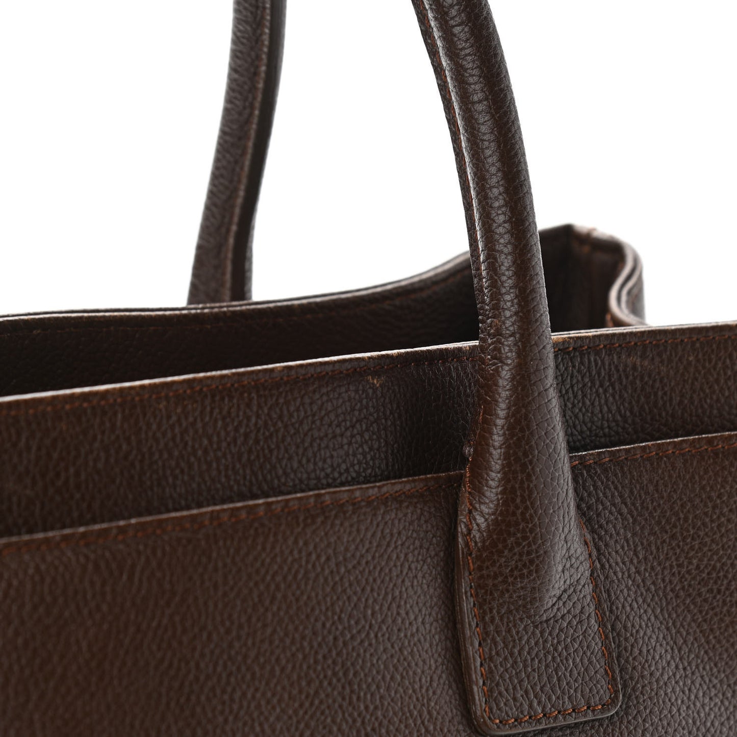 Calfskin Cerf Executive Shopper Tote Brown