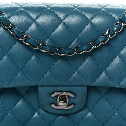Chanel Lambskin Quilted Medium Double Flap Turquoise 17 of 23