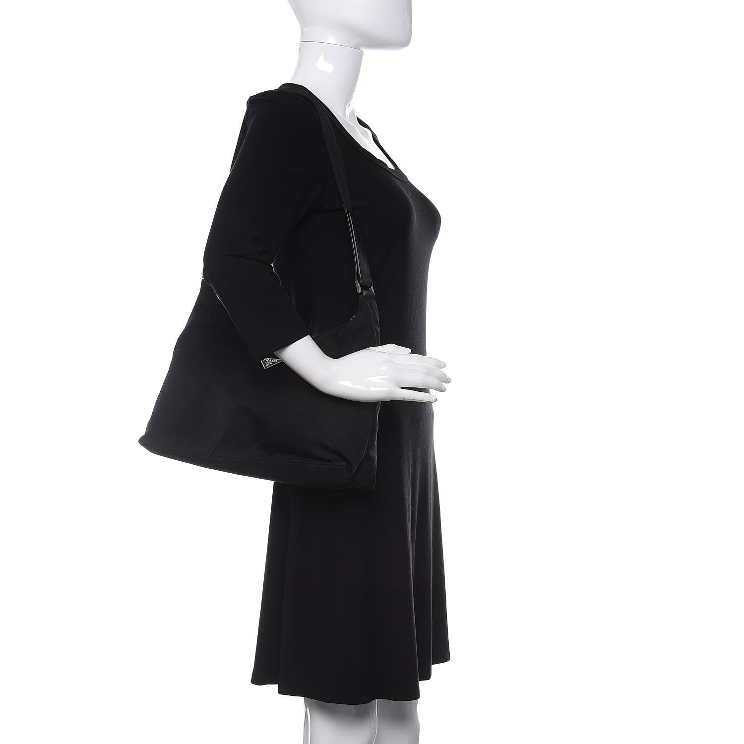 Prada Tessuto Nylon Shoulder Bag Black 2 of 10