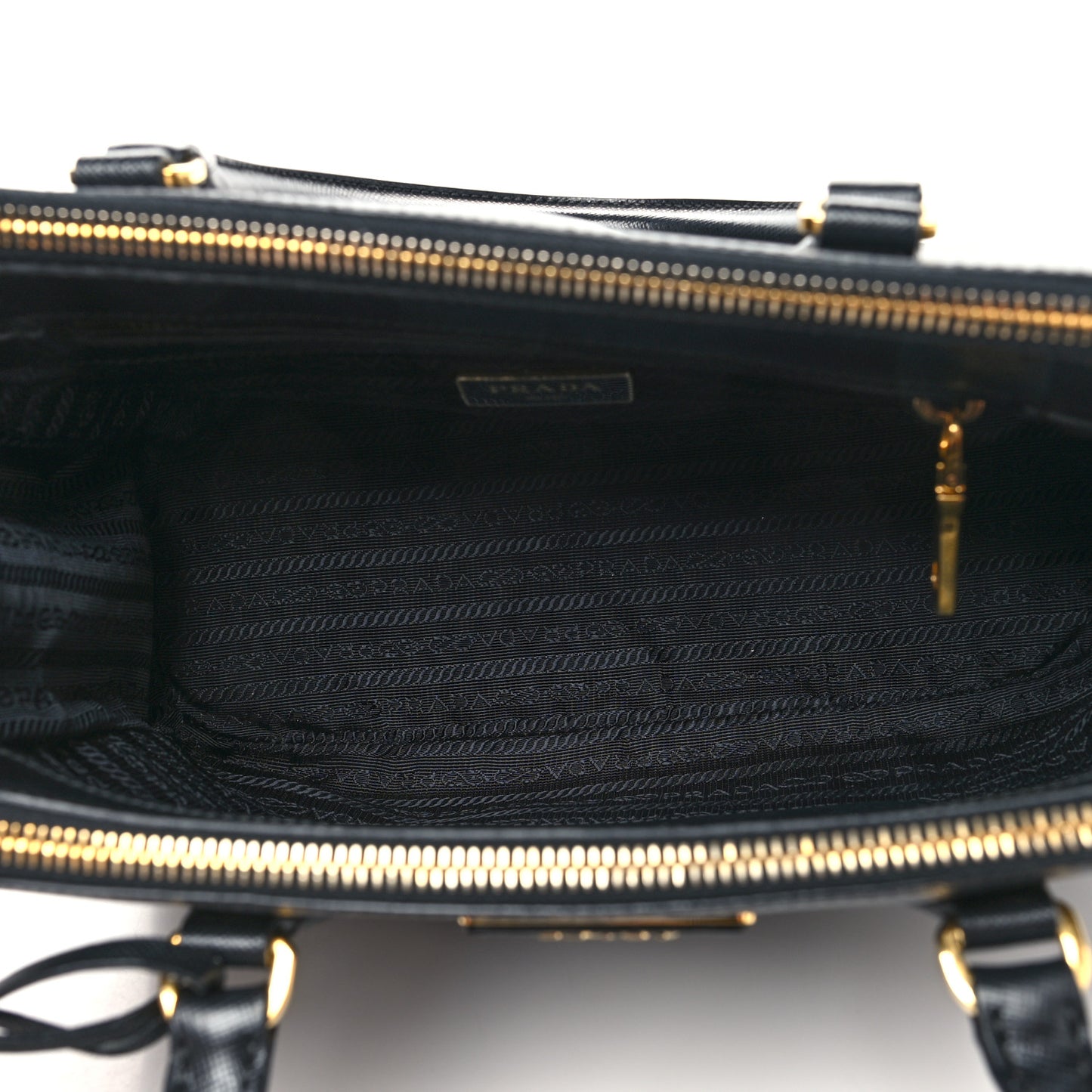 Saffiano Small Galleria Double Zip Tote Black