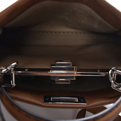 Fendi Cuoio Romano Selleria Bi-Color Medium Peekaboo Iconic Satchel Mou Deserto 7 of 8