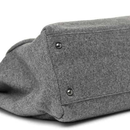 Fendi Flannel Large Peekaboo Iconic Satchel Grey 8 of 13