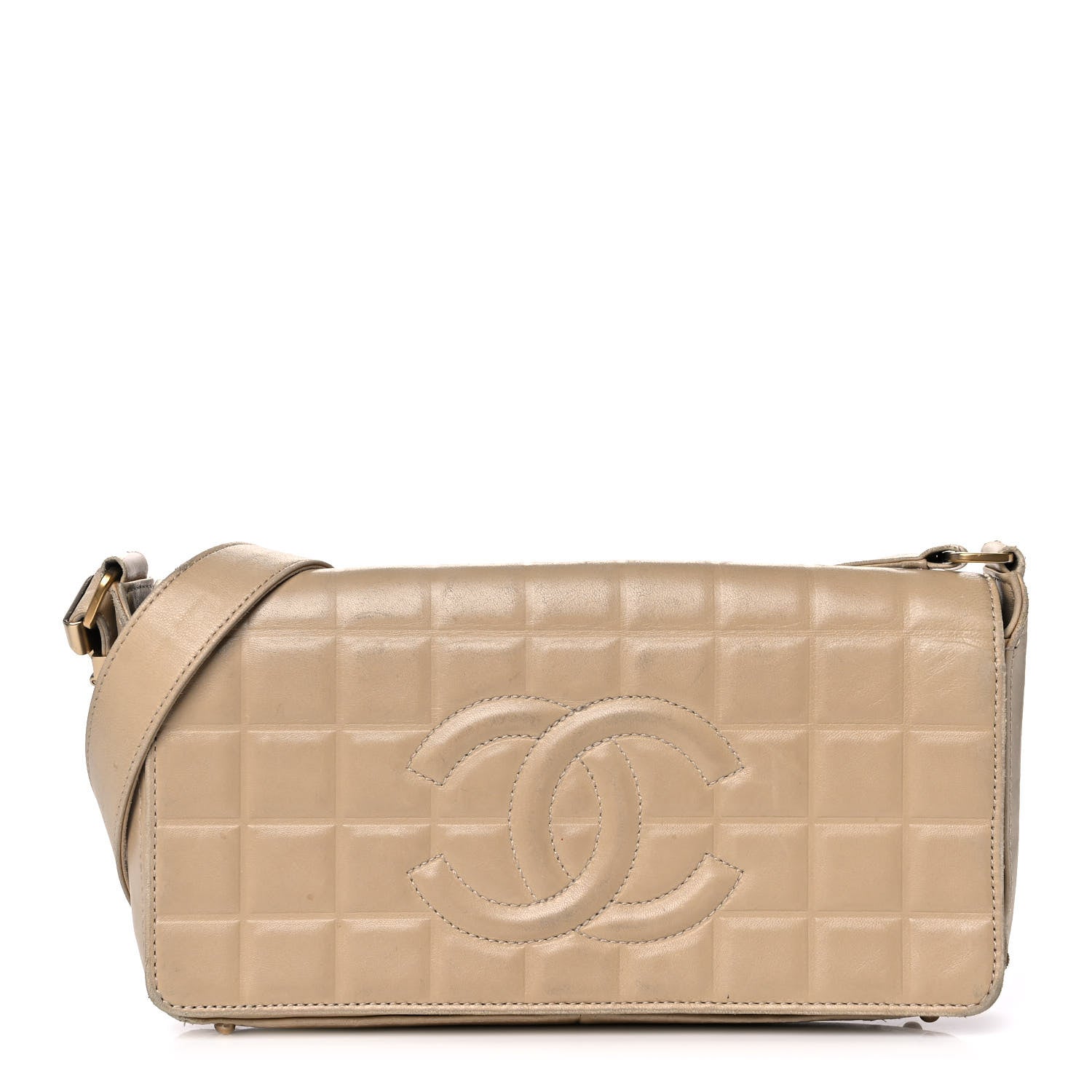 Chanel Lambskin Quilted CC Chocolate Bar Flap Beige 1 of 12