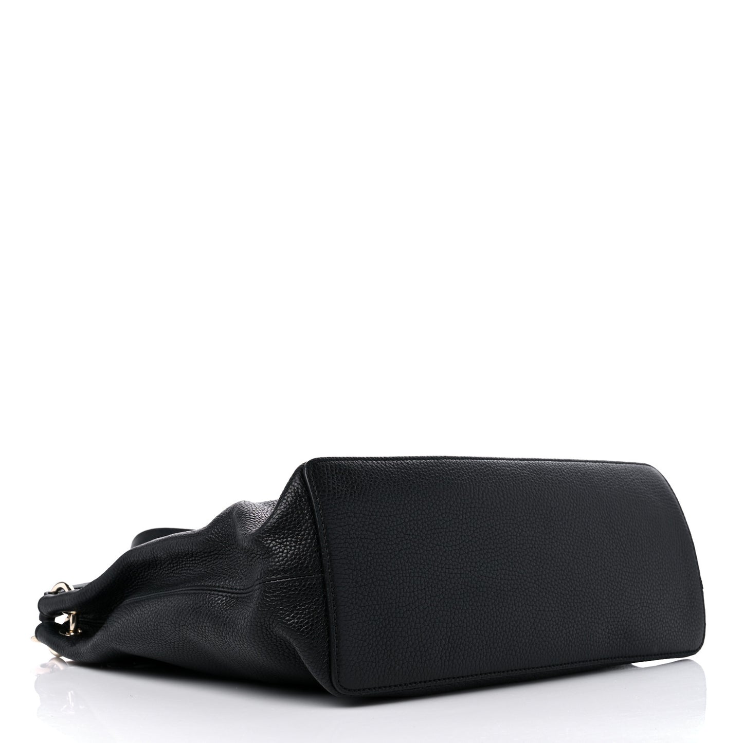 Pebbled Calfskin Large Soho Hobo Black