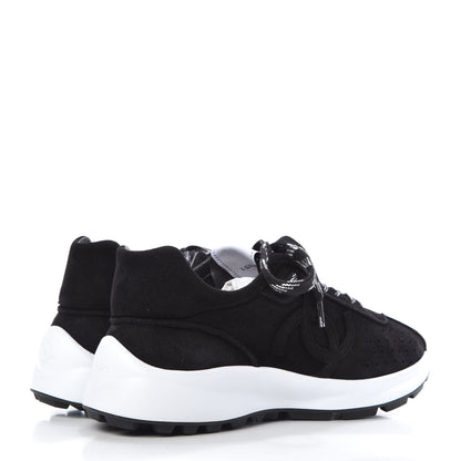 Chanel Suede Goatskin CC Sneakers 36.5 Black 4 of 10