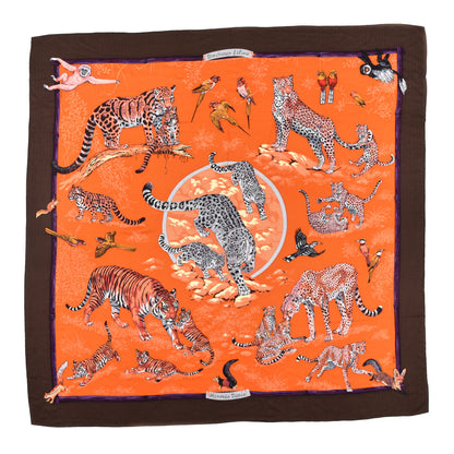 Hermes Cashmere Silk Tendresse Feline Shawl 140 1 of 5