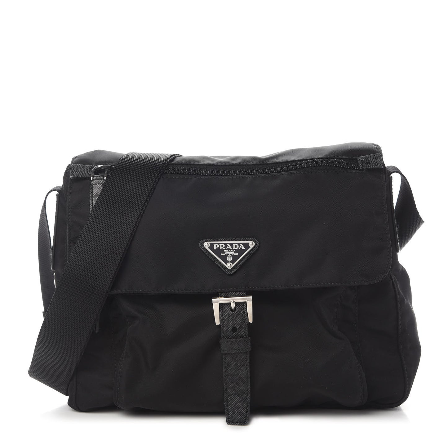 Nylon Vela Sport Messenger Bag Black