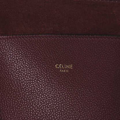 Celine Soft Grained Calfskin Small Belt Cabas Phantom Burgundy 6 of 10