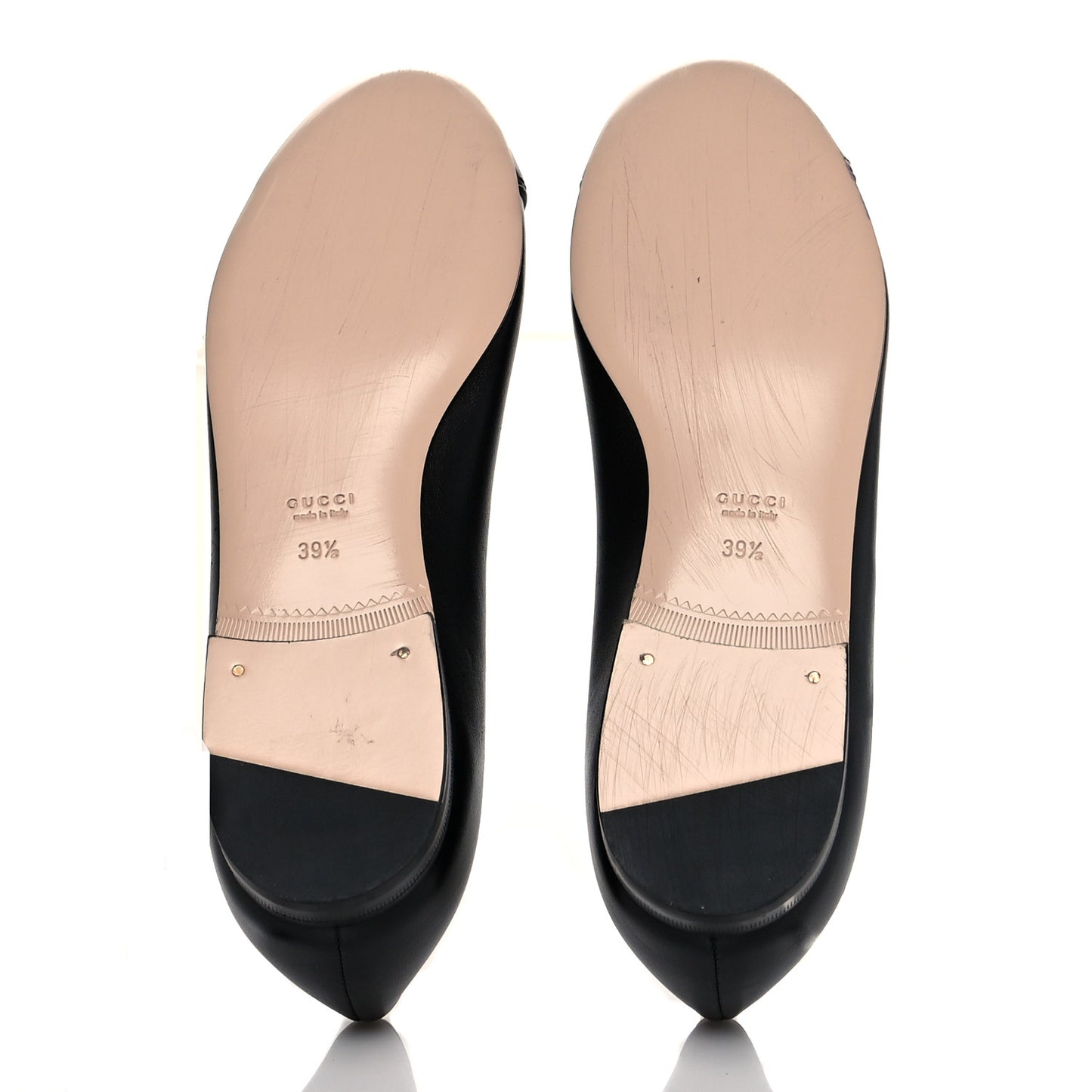 Nappa Matelasse Chevron Double G Ballet Flats 39.5 Black