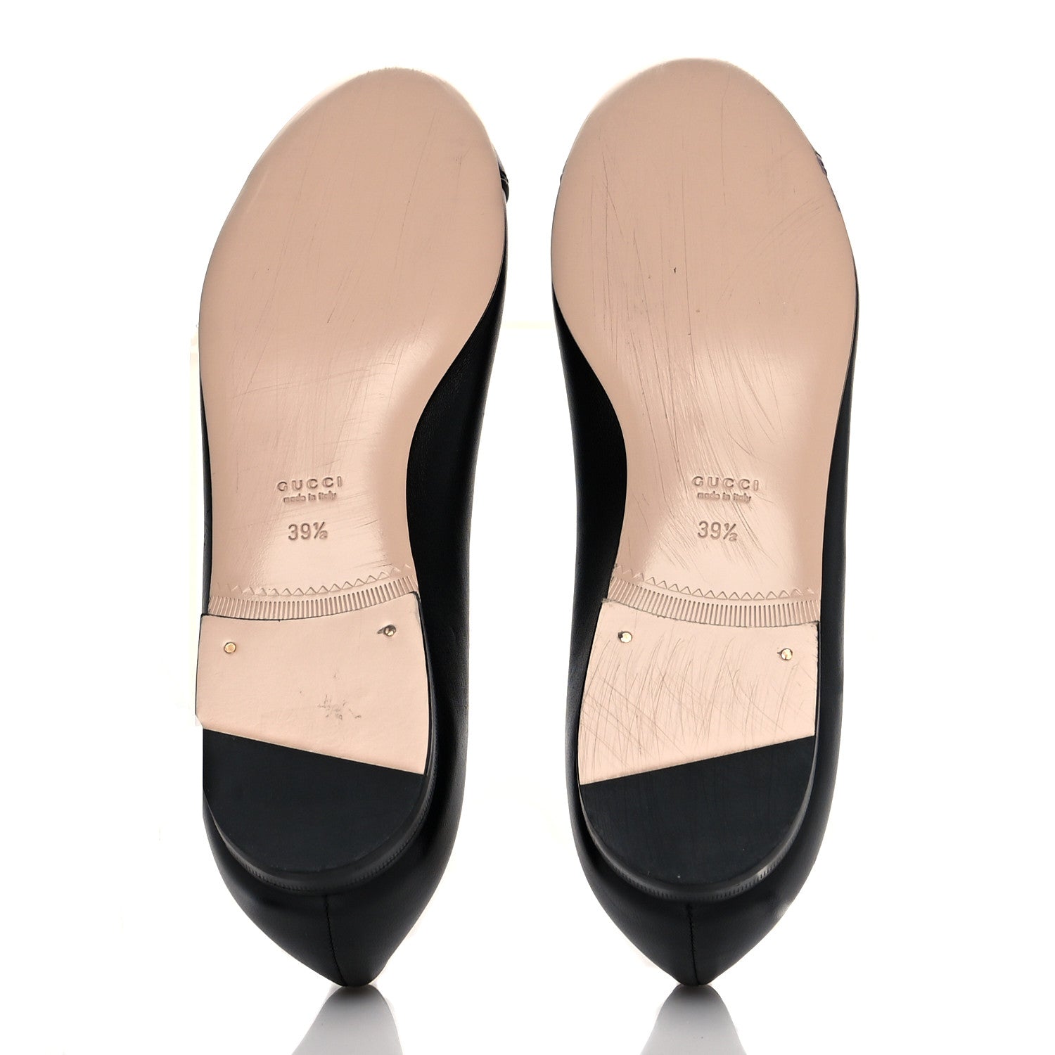 Gucci Nappa Matelasse Chevron Double G Ballet Flats 39.5 Black 5 of 8
