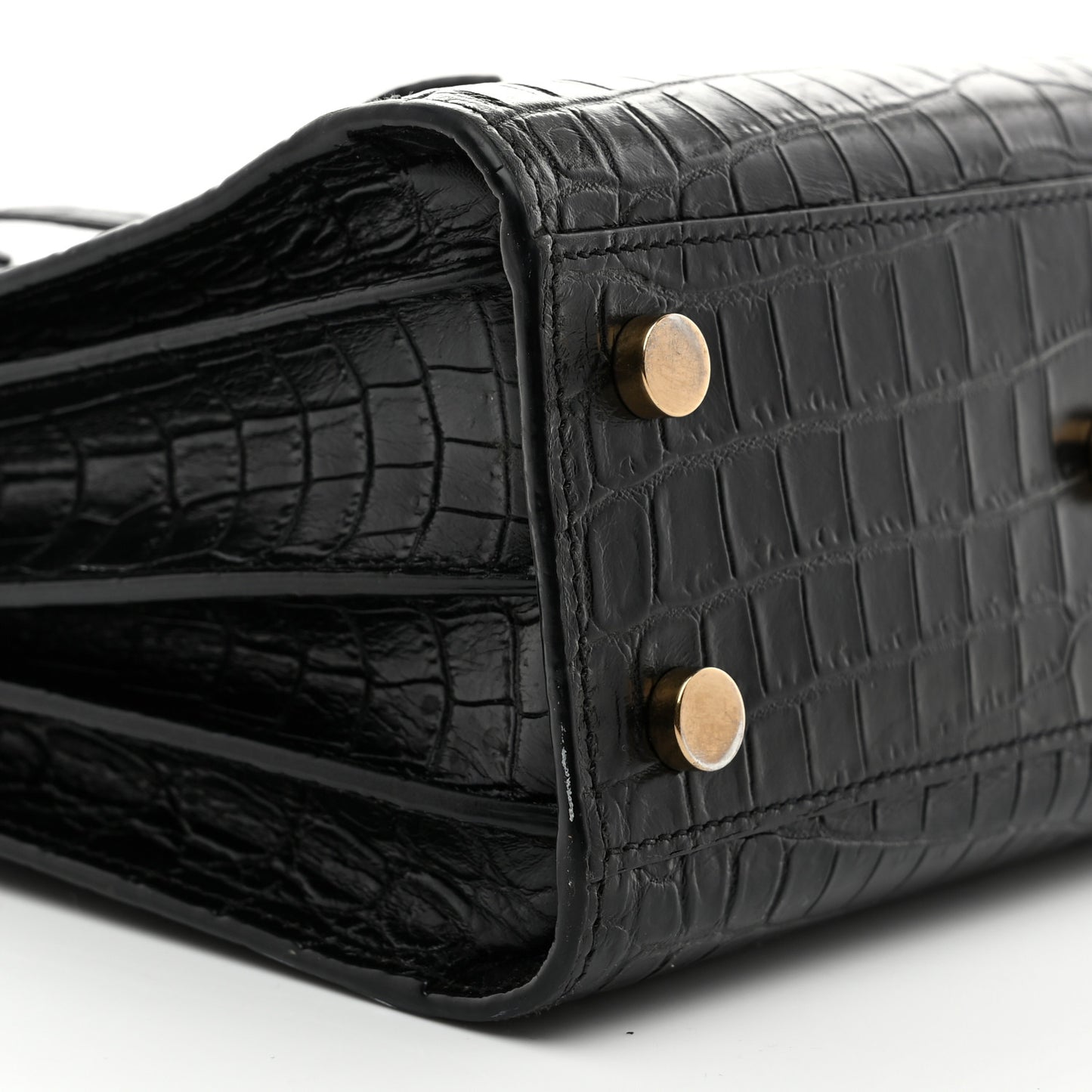 Calfskin Crocodile Embossed Nano Sac De Jour Black