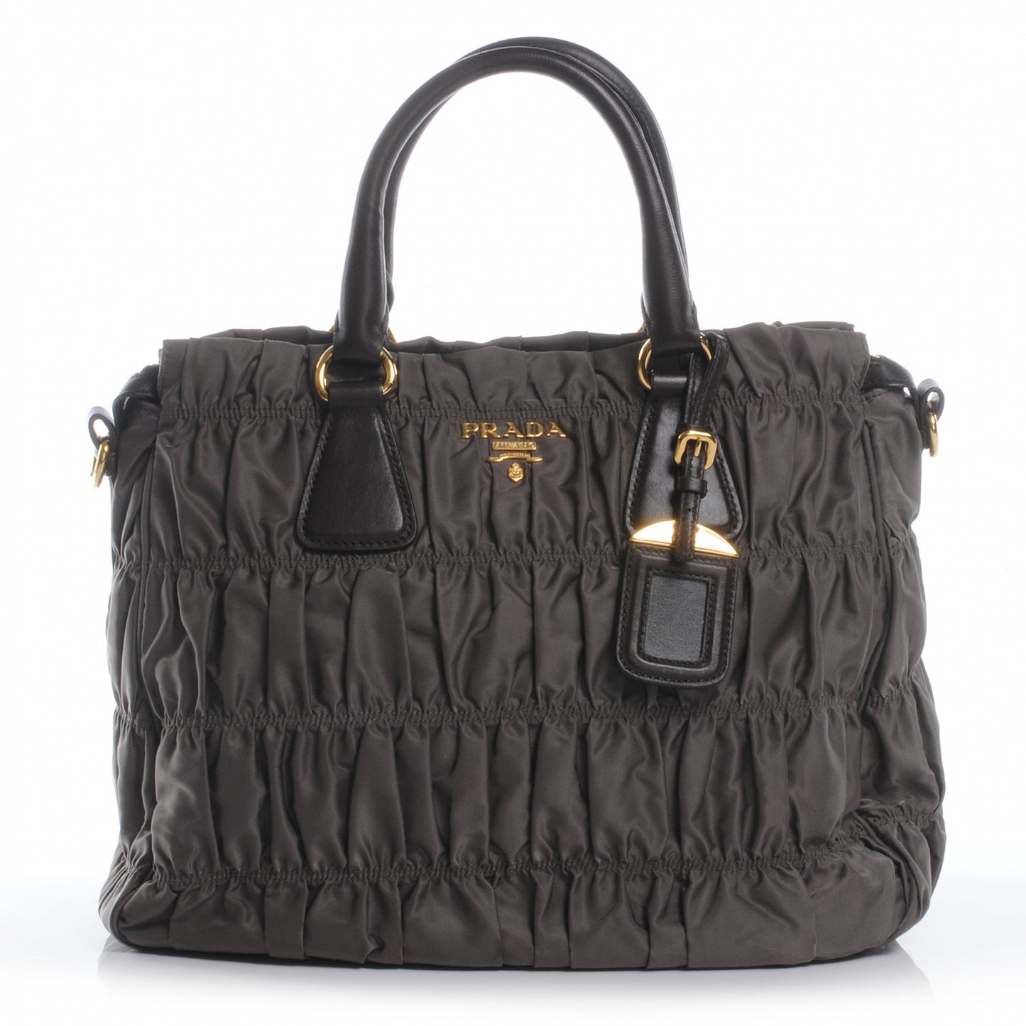 Tessuto Nylon Gaufre Tote Fumo