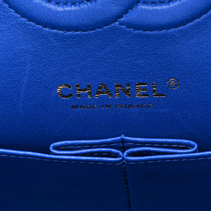 Chanel Iridescent Caviar Quilted Medium Double Flap Blue 6 of 11