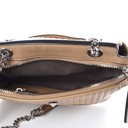 Fendi Shiny Nappa Trapuntata Small DotCom Click Chain Satchel Cuoio 5 of 13