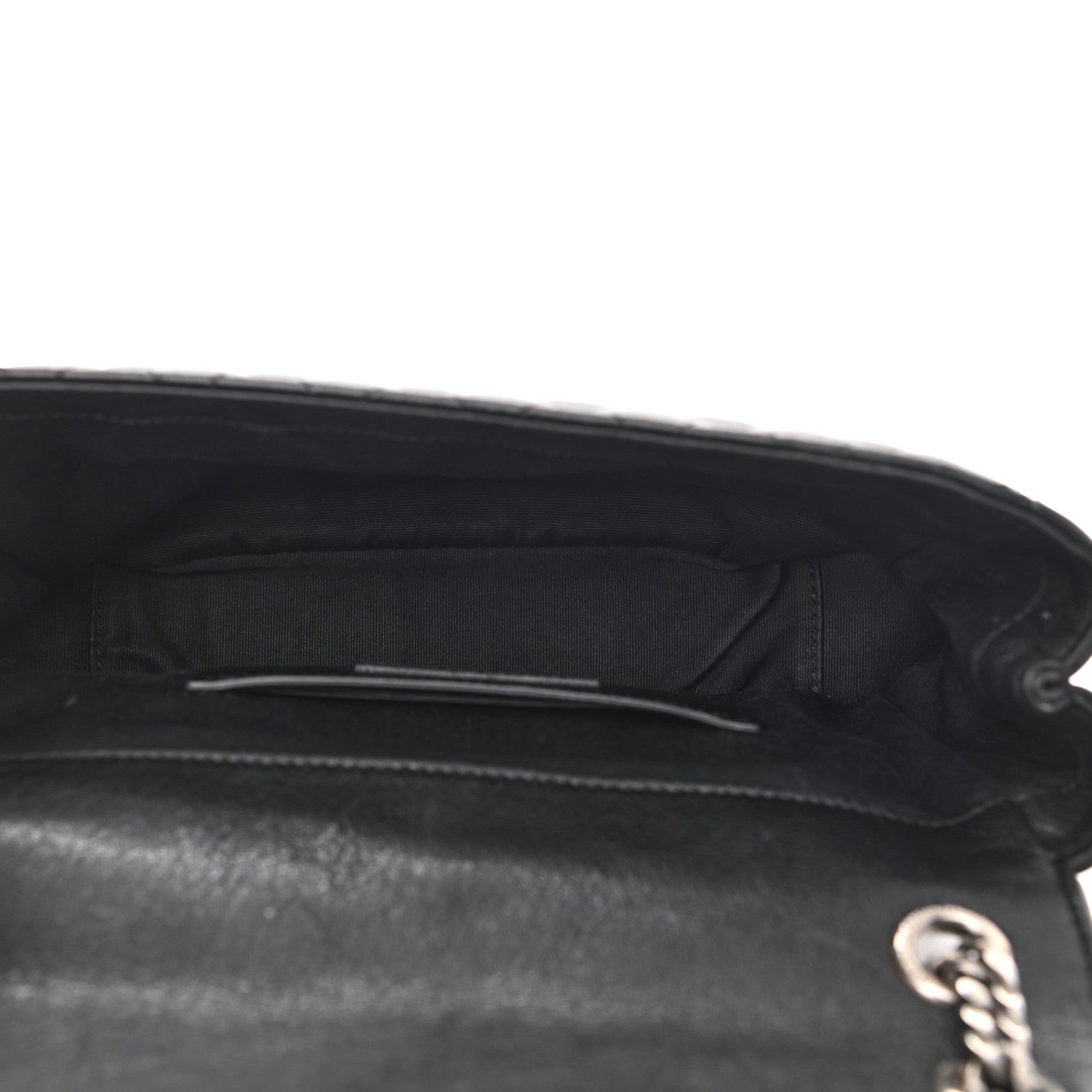 Saint Laurent Sheepskin Tri-Quilt Monogram Medium College Bag Black 7 of 12
