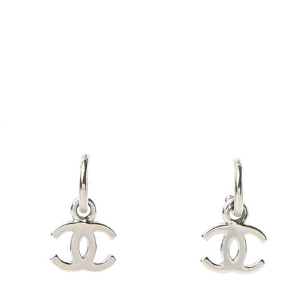 Chanel Ruthenium CC Drop Earrings Silver 1 of 3