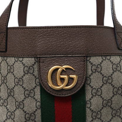 Gucci GG Supreme Monogram Web Ophidia Tote Brown 9 of 12