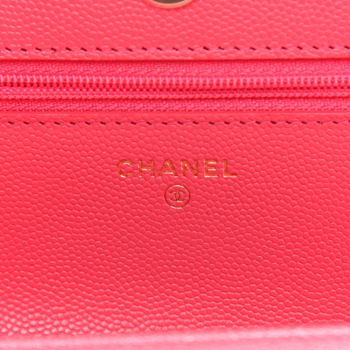 Caviar Quilted French New Wave Chain CC Wallet On Chain WOC Pink