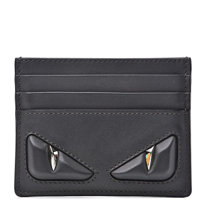Fendi Vitello Century Monster Eyes Card Holder Asfalto 1 of 8