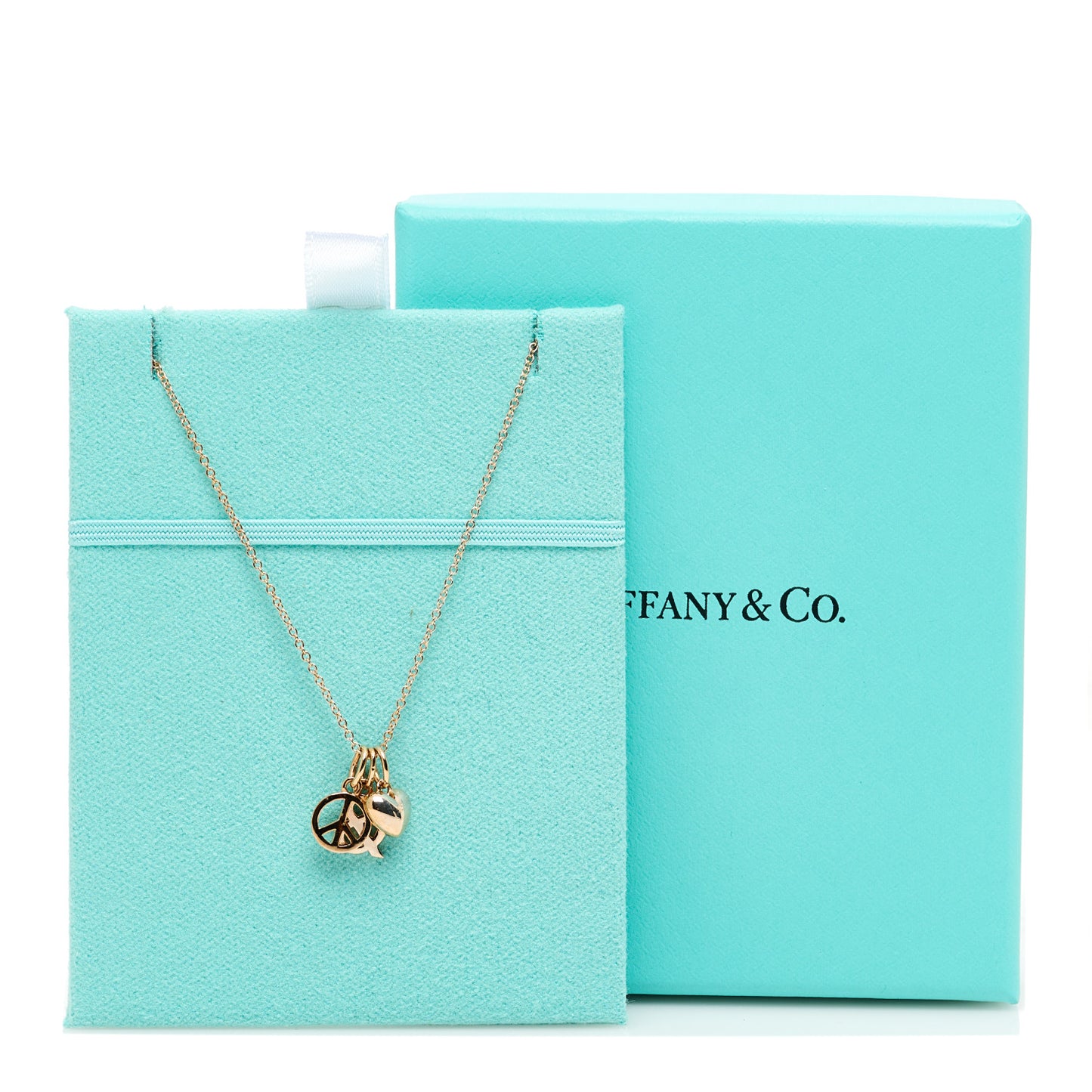 18K Rose Gold 3 Charm Pendant Necklace
