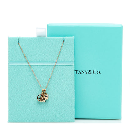 Tiffany 18K Rose Gold 3 Charm Pendant Necklace 6 of 6