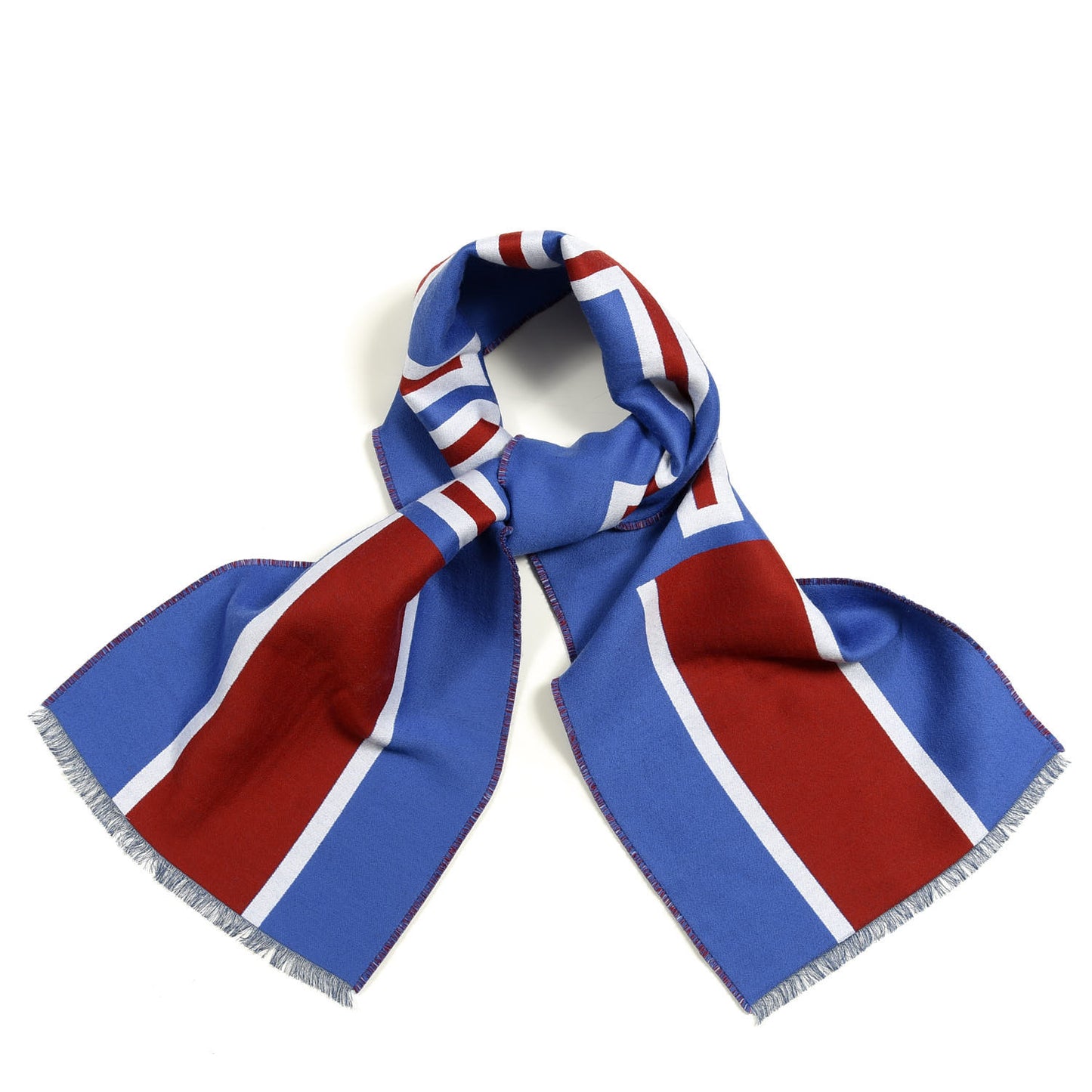 Wool Silk Gucci Heron Scarf Royal Red