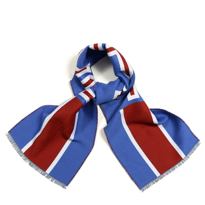Gucci Wool Silk Gucci Heron Scarf Royal Red 1 of 4