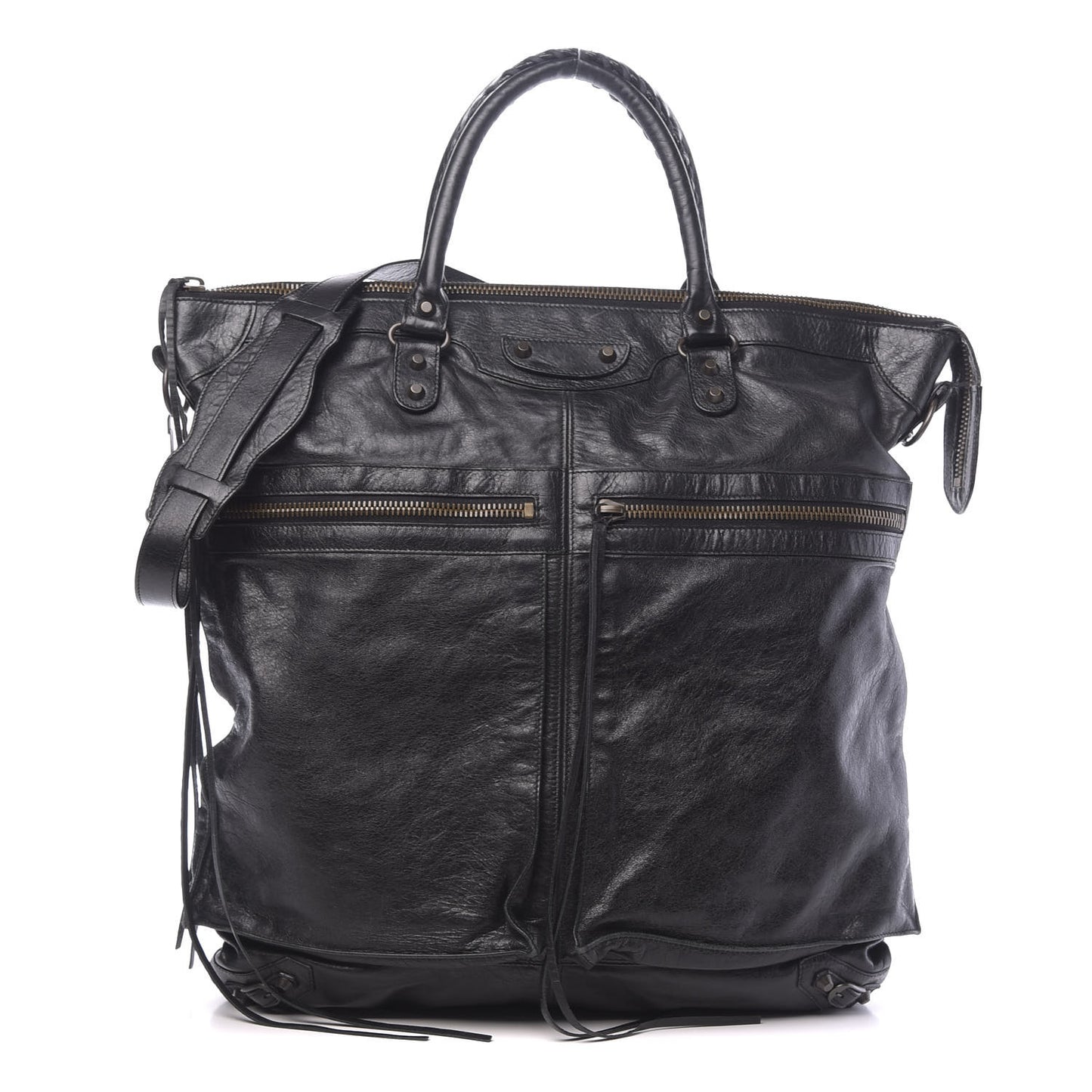 Agneau Classic Hardware Square Tote Black