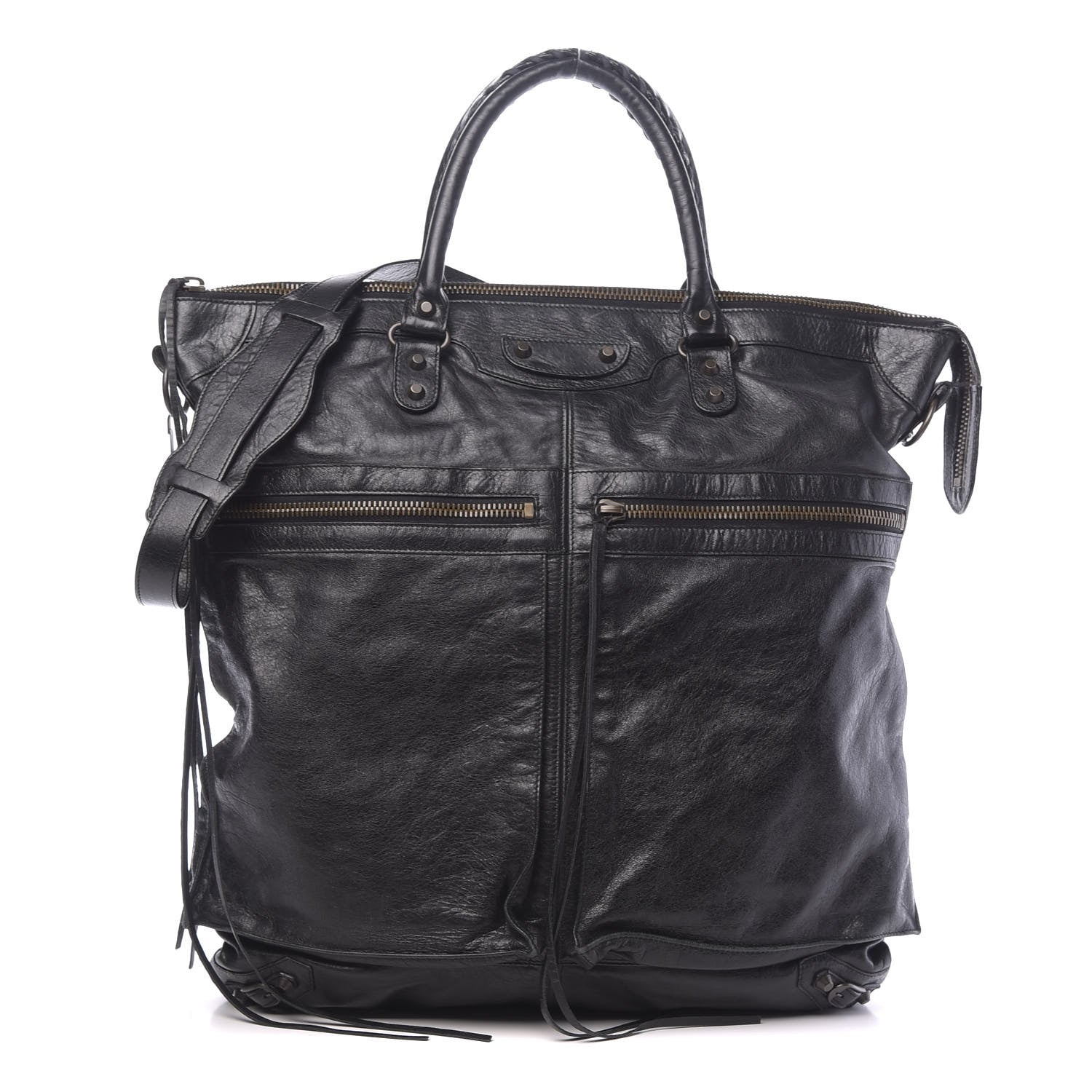Balenciaga Agneau Classic Hardware Square Tote Black 1 of 10
