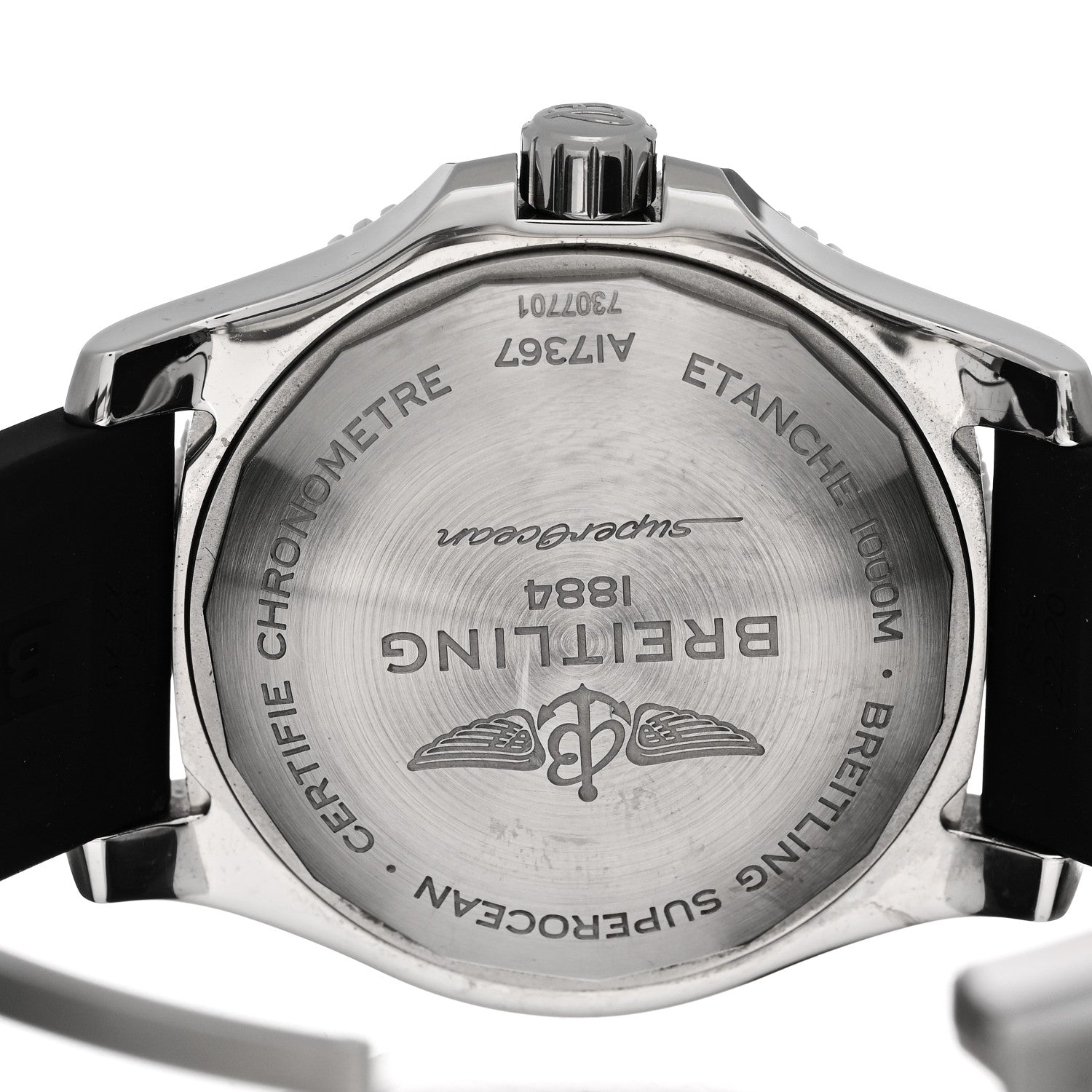 Breitling Stainless Steel Rubber 44mm Super Ocean Chronometer Automatic Watch Black A17367 4 of 5