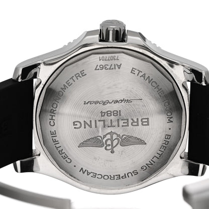 Breitling Stainless Steel Rubber 44mm Super Ocean Chronometer Automatic Watch Black A17367 4 of 5