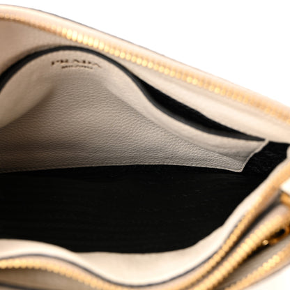 Prada Vitello Phenix Double Zip Crossbody Bag White 5 of 9