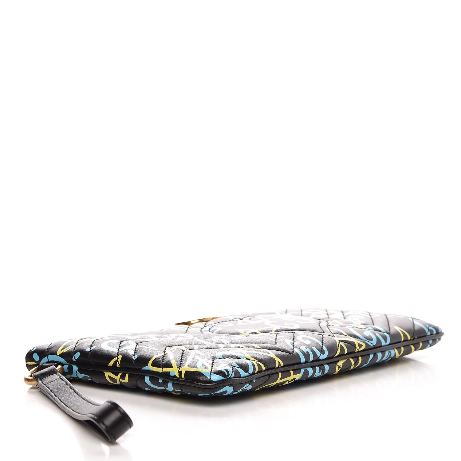 Gucci Calfskin Matelasse GucciGhost GG Marmont Clutch Black New Acquamarine 5 of 10