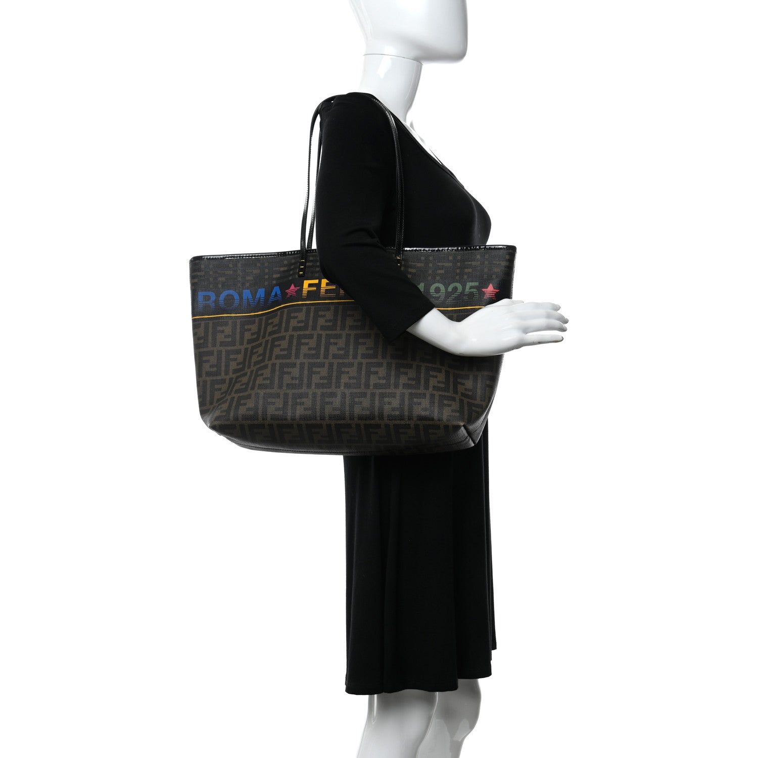 Fendi Zucca Spalmati Medium Roll Tote Tobacco Multicolor 2 of 10