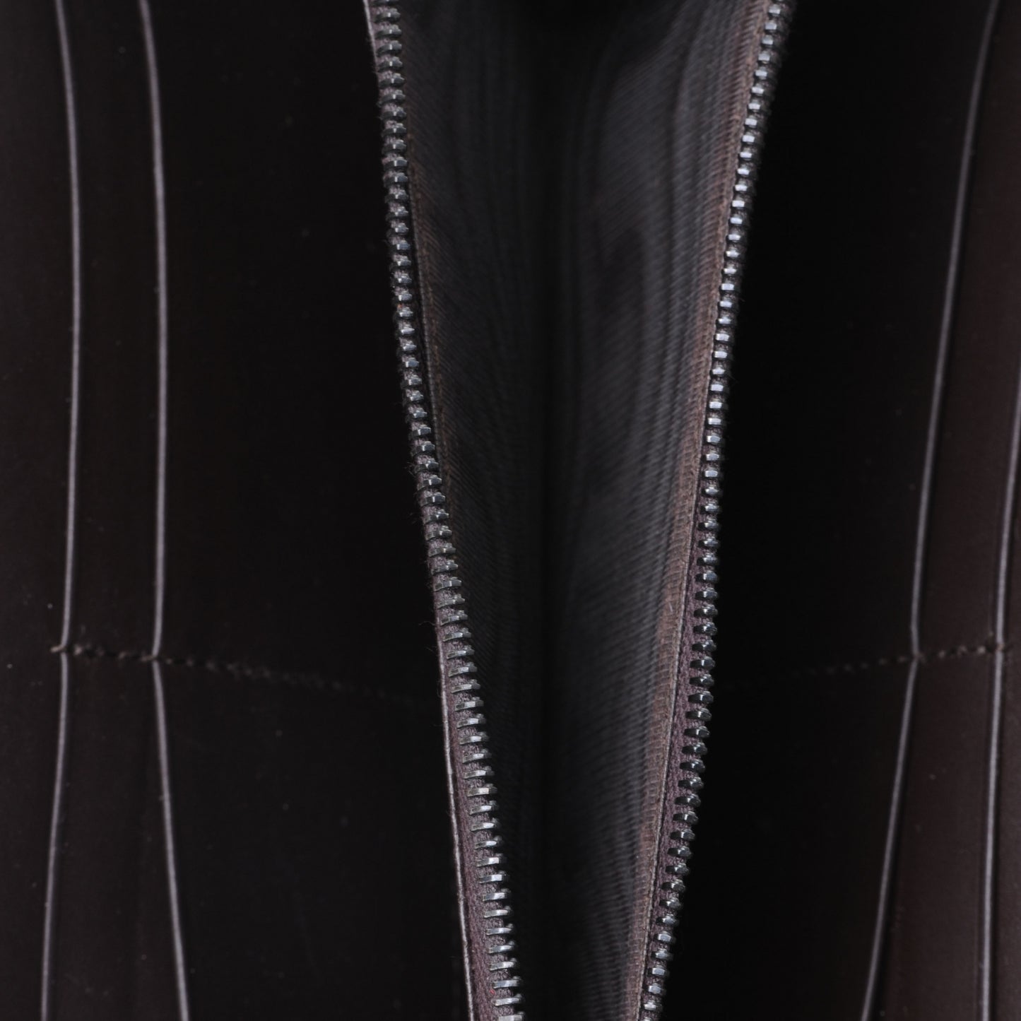 Nappa Intrecciato Zip Around Wallet Ebano