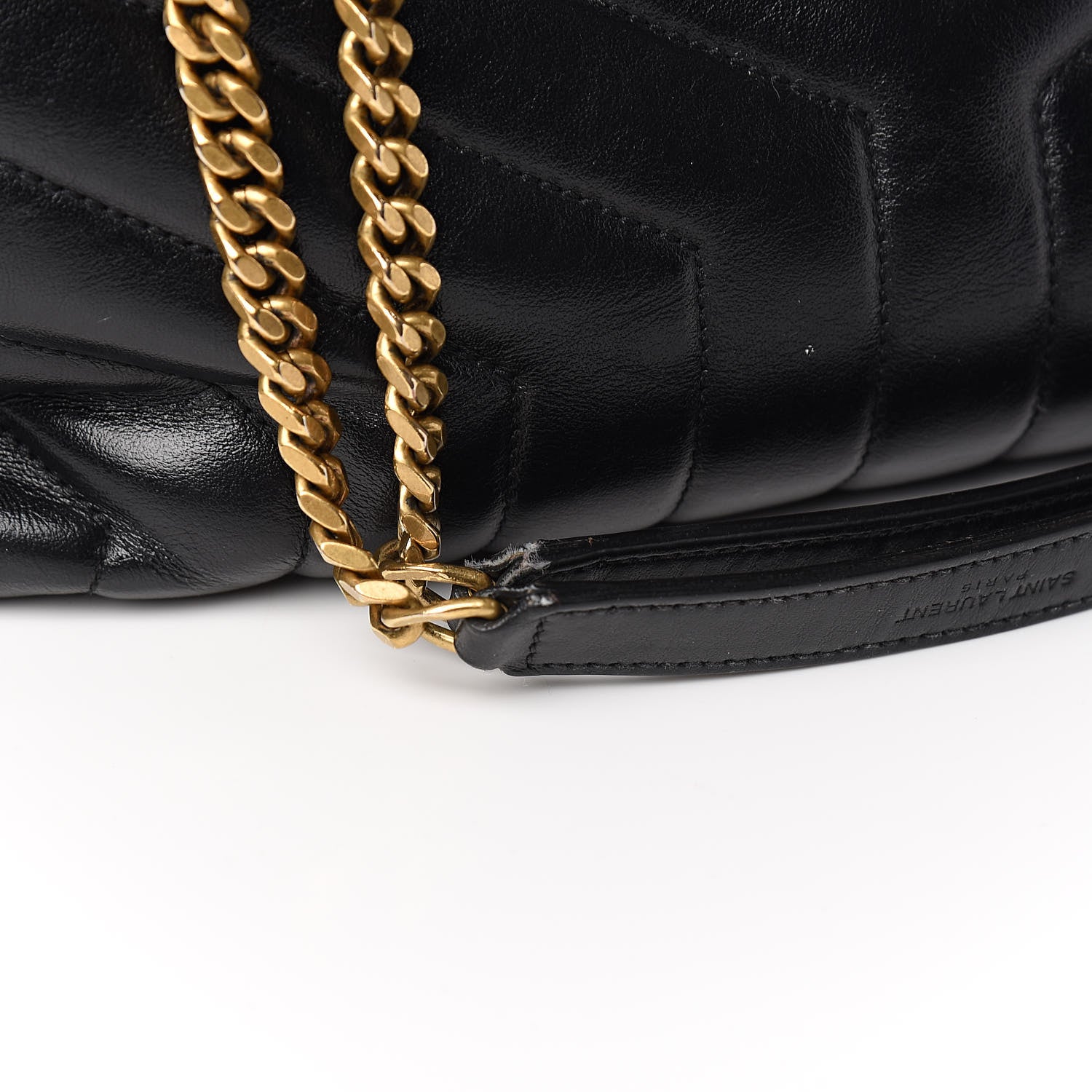 Saint Laurent Calfskin Y Quilted Monogram Medium Loulou Chain Satchel Black 13 of 15