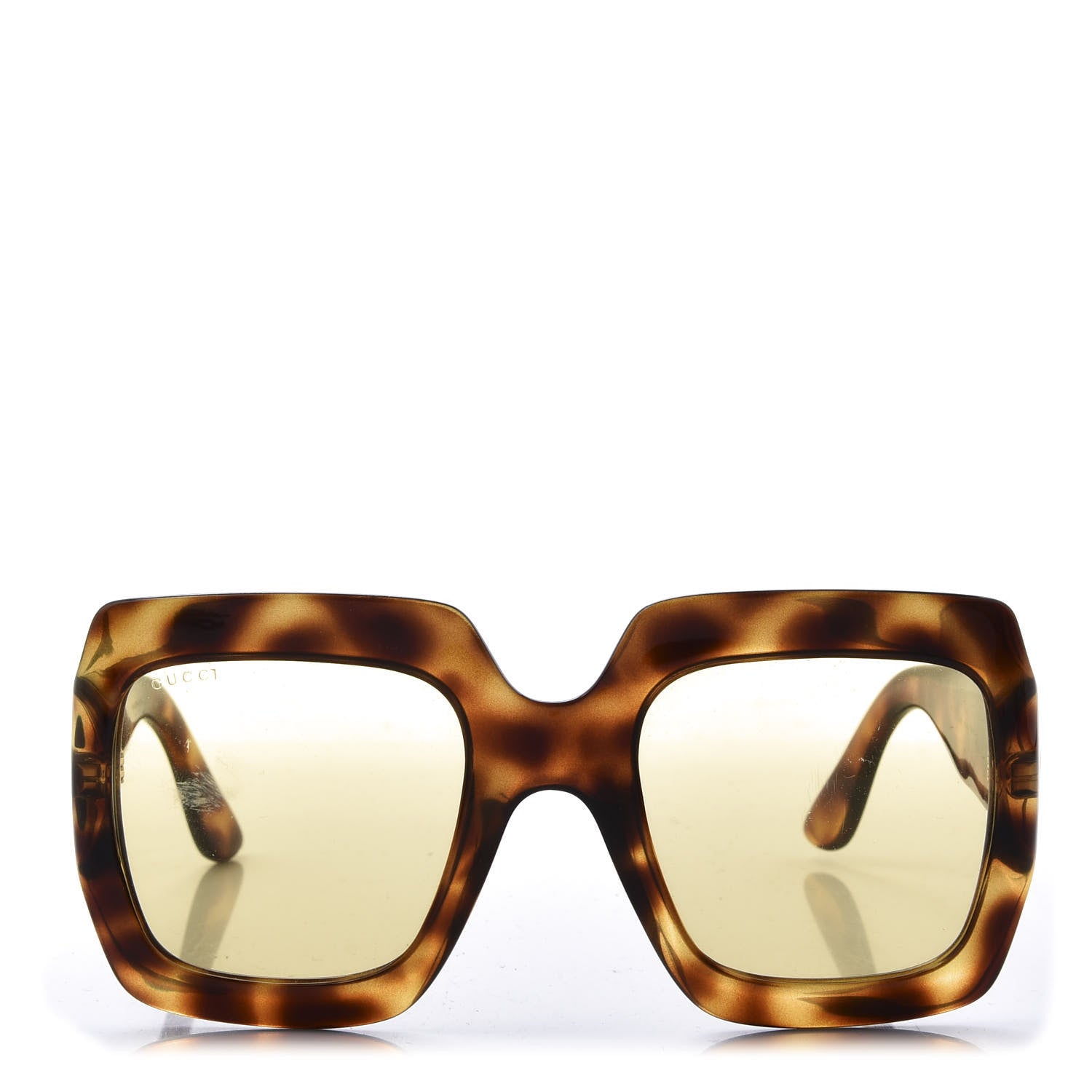 Gucci Acetate Square Frame Sunglasses GG0053S Havana 2 of 7