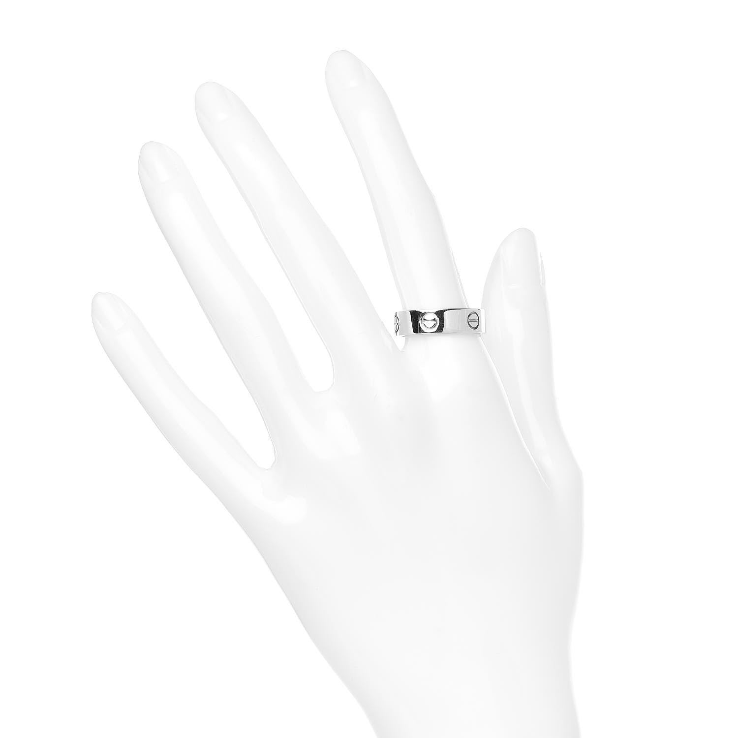 Cartier 18K White Gold 5.5mm LOVE Ring 56 7.5 2 of 4