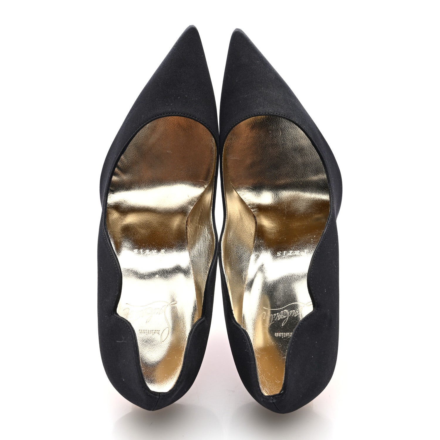 Christian Louboutin Crepe Satin Crystal LipStrass 100 Pumps 38 Black 2 of 8
