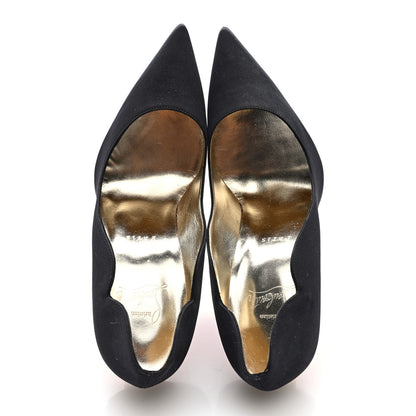 Christian Louboutin Crepe Satin Crystal LipStrass 100 Pumps 38 Black 2 of 8