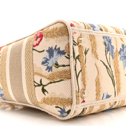 Christian Dior Canvas Embroidered Hibiscus Printed Medium Lady D-Lite Beige Multicolor 8 of 9