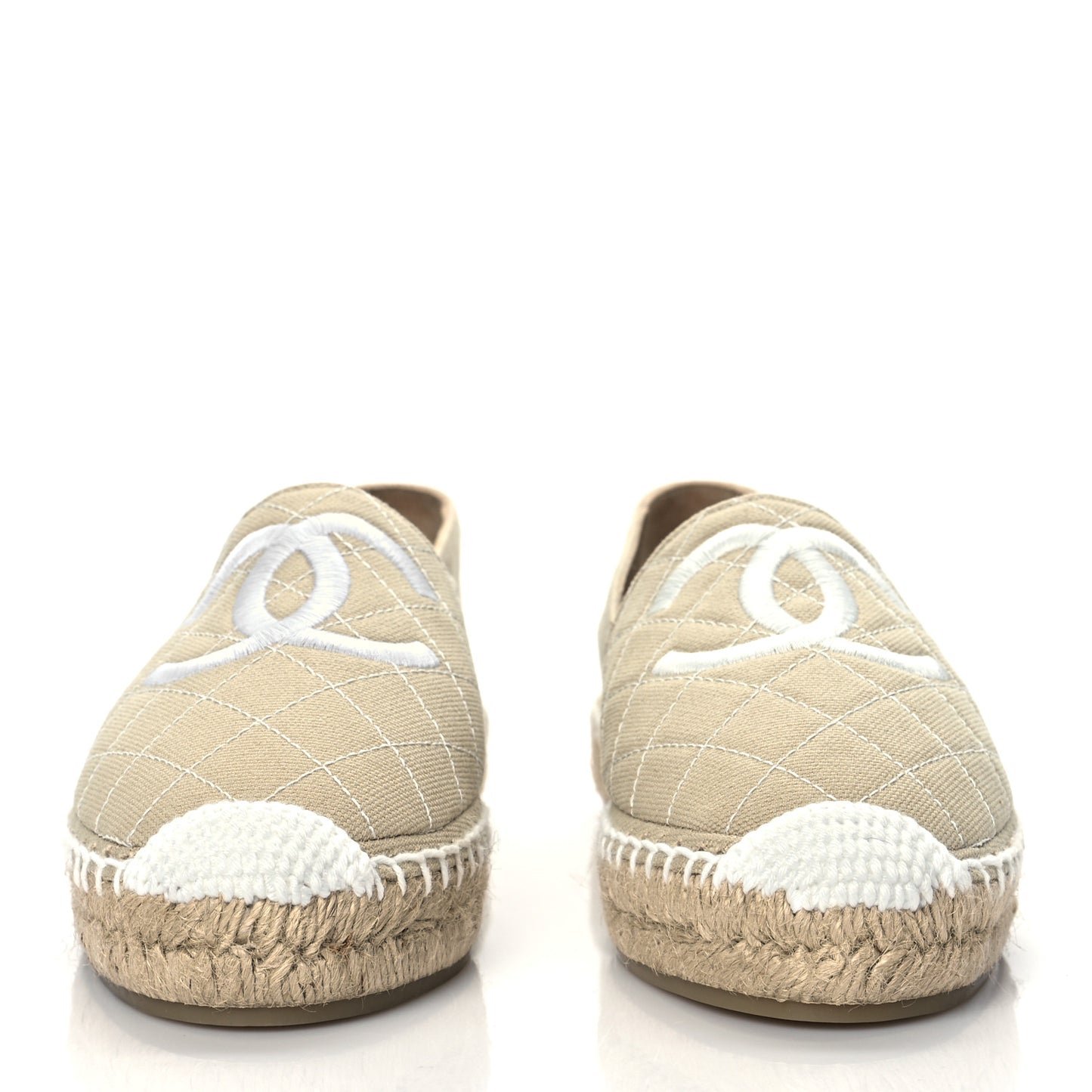 Fabric Biarritz CC Espadrilles 38 Beige White