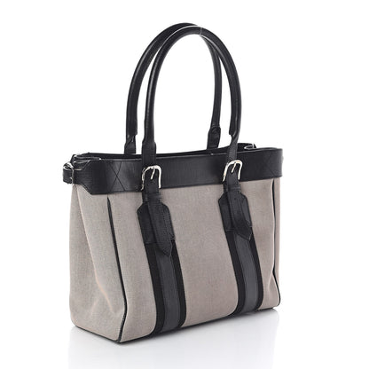 Burberry Canvas Calfskin Logo Tote Black 3 of 9