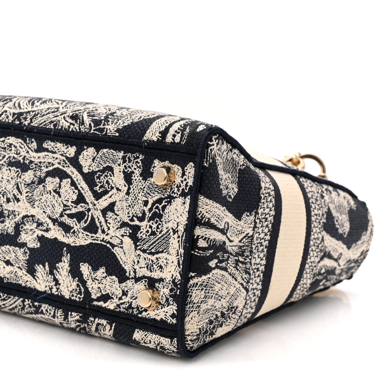 Canvas Toile De Jouy Embroidered Medium Lady D-Lite Navy