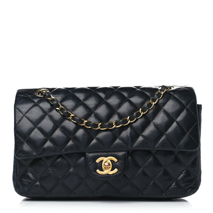 Chanel Lambskin Quilted Medium Double Flap Navy 1 of 15